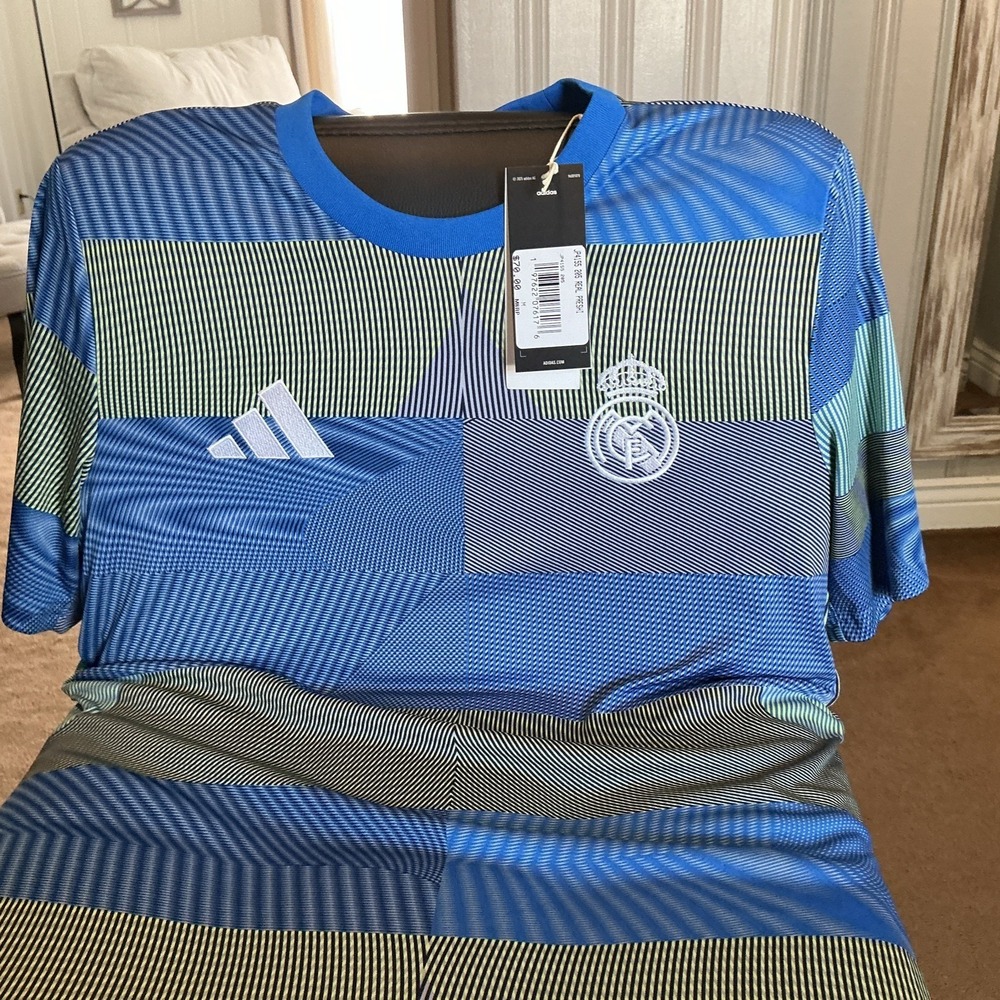 Adidas Real Madrid Jersey Men's Medium Slim Fit Warm Up Retail $70